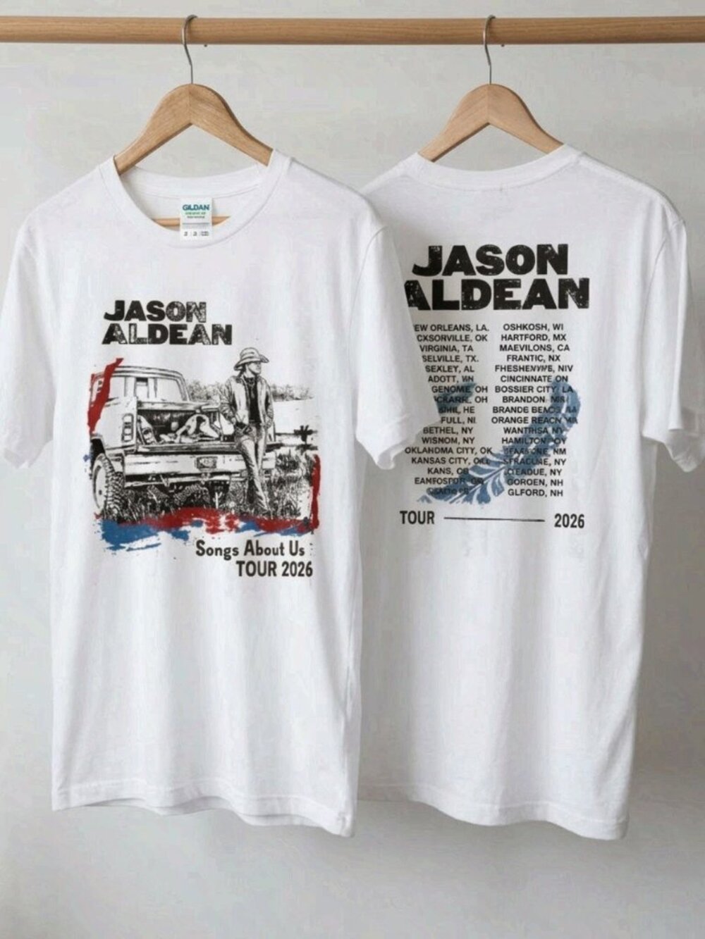 Jason Aldean Songs About Us Tour 2026 T-Shirt White Reprint